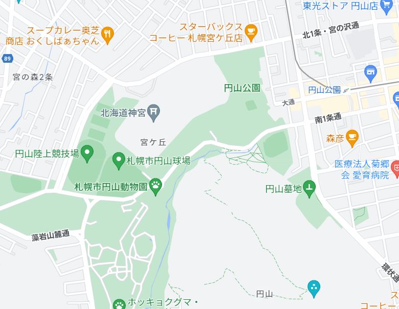 30％,北海道神宮地図